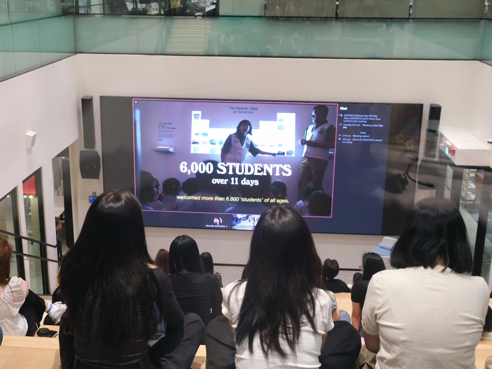 The audience watches a slide reading 6,000 students.