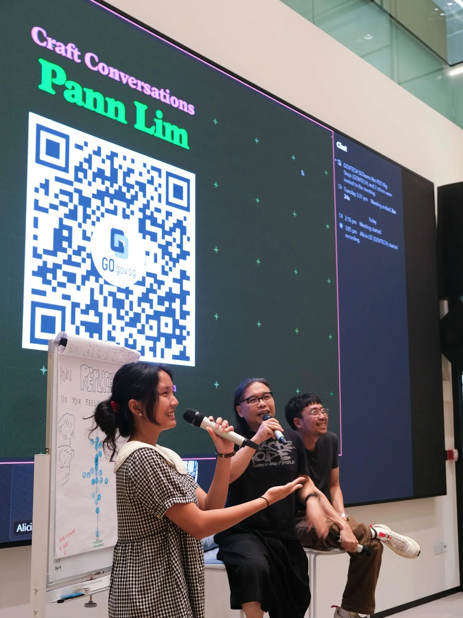 The moderator speaks beside Pann under a Craft Conversations: Pann Lim slide.